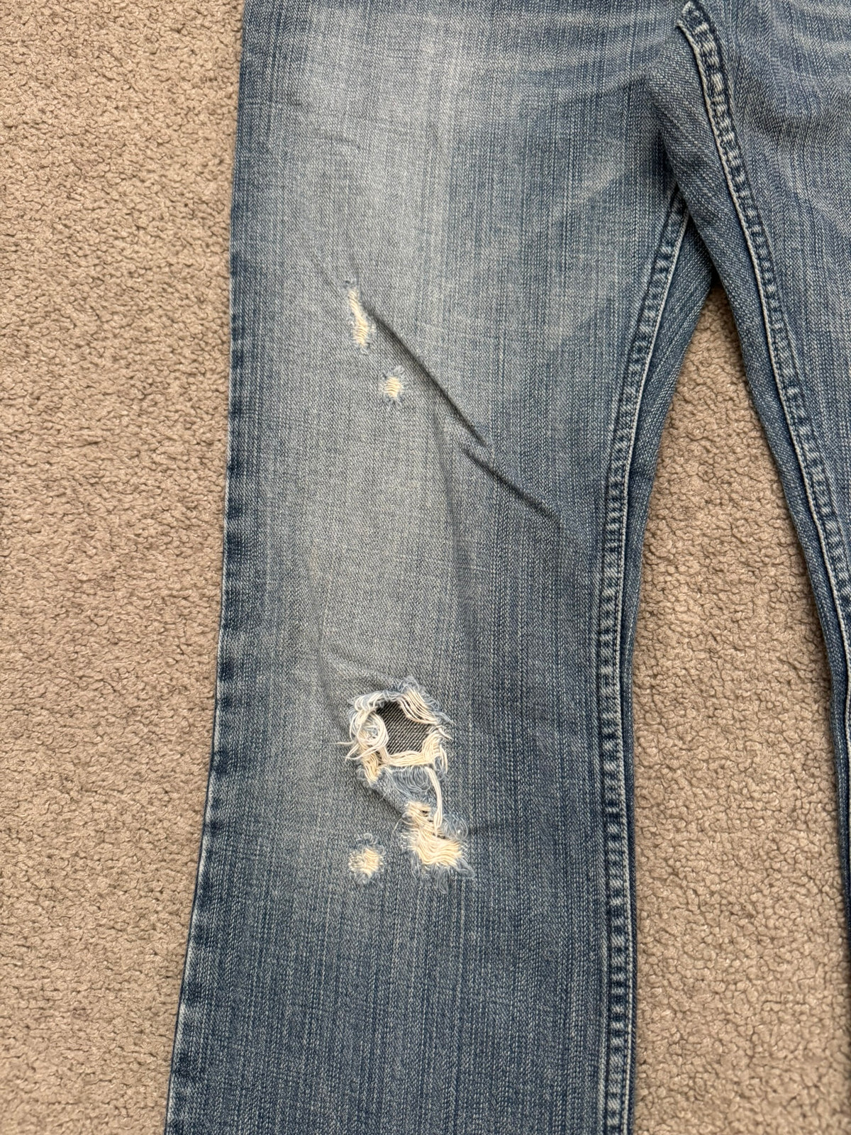 Kazuyuki Kumagai Attachment Crash Distressed Denim Jeans