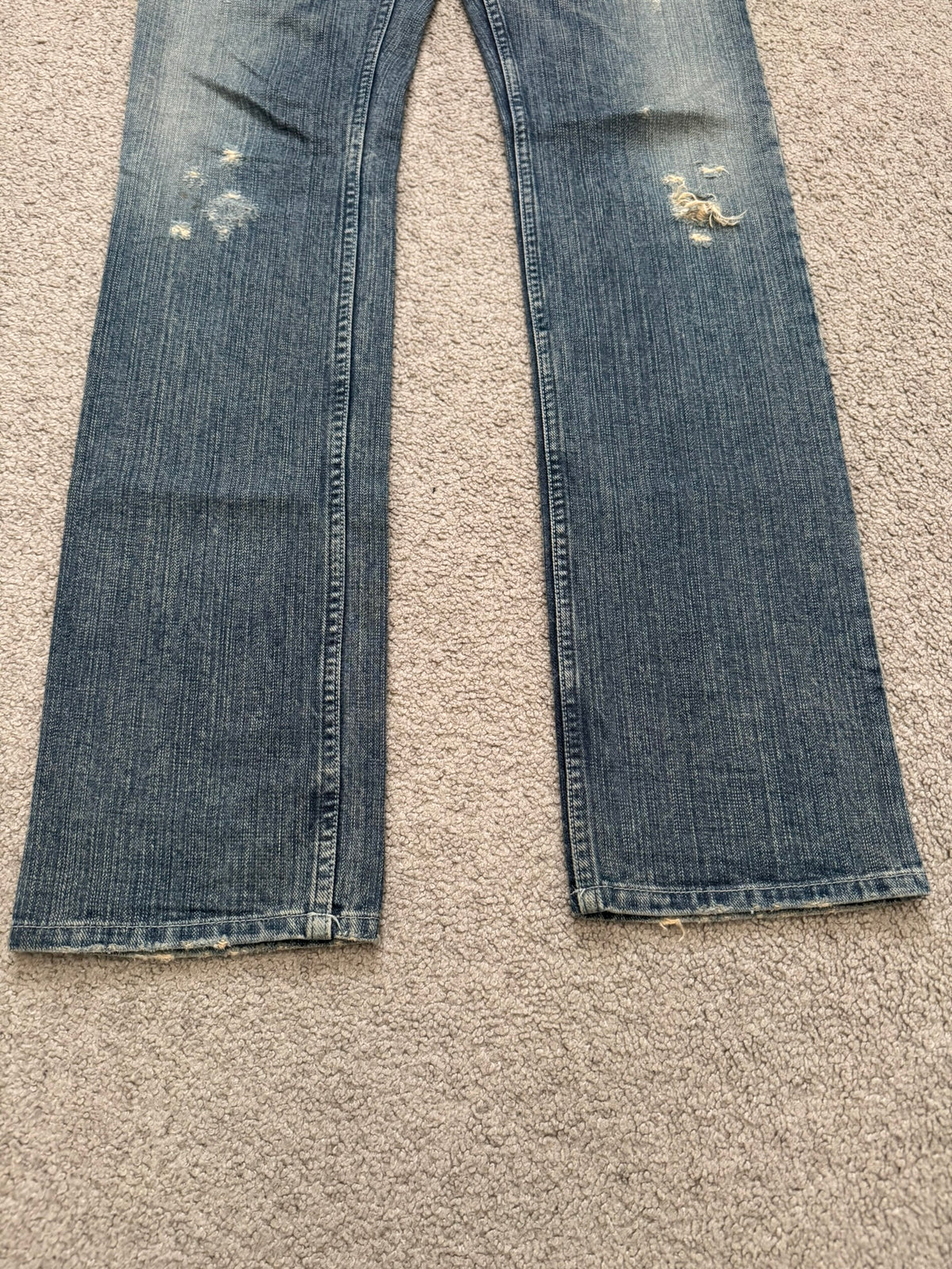 Kazuyuki Kumagai Attachment Washed Distressed Denim Jeans