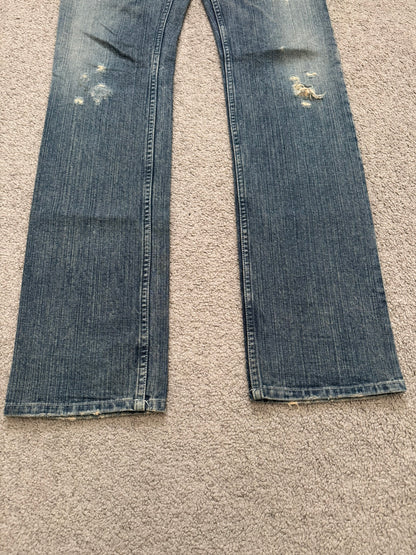 Kazuyuki Kumagai Attachment Washed Distressed Denim Jeans