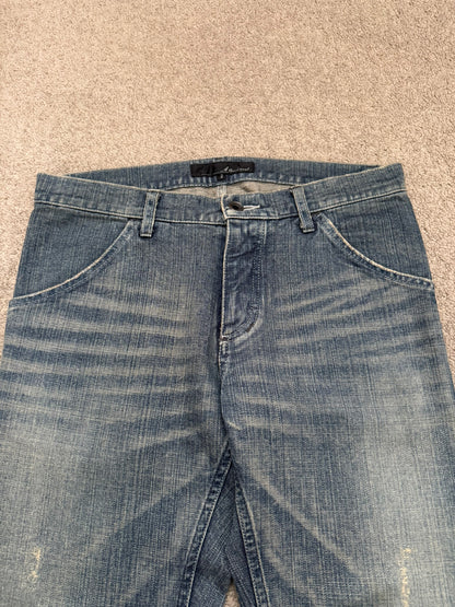 Kazuyuki Kumagai Attachment Washed Distressed Denim Jeans