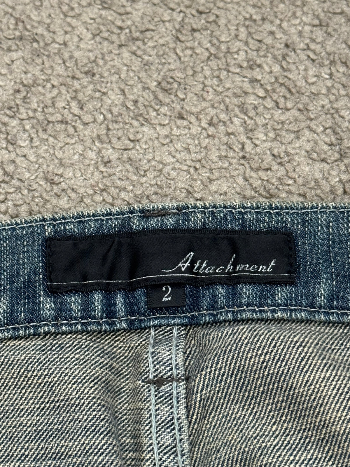 Kazuyuki Kumagai Attachment Washed Distressed Denim Jeans