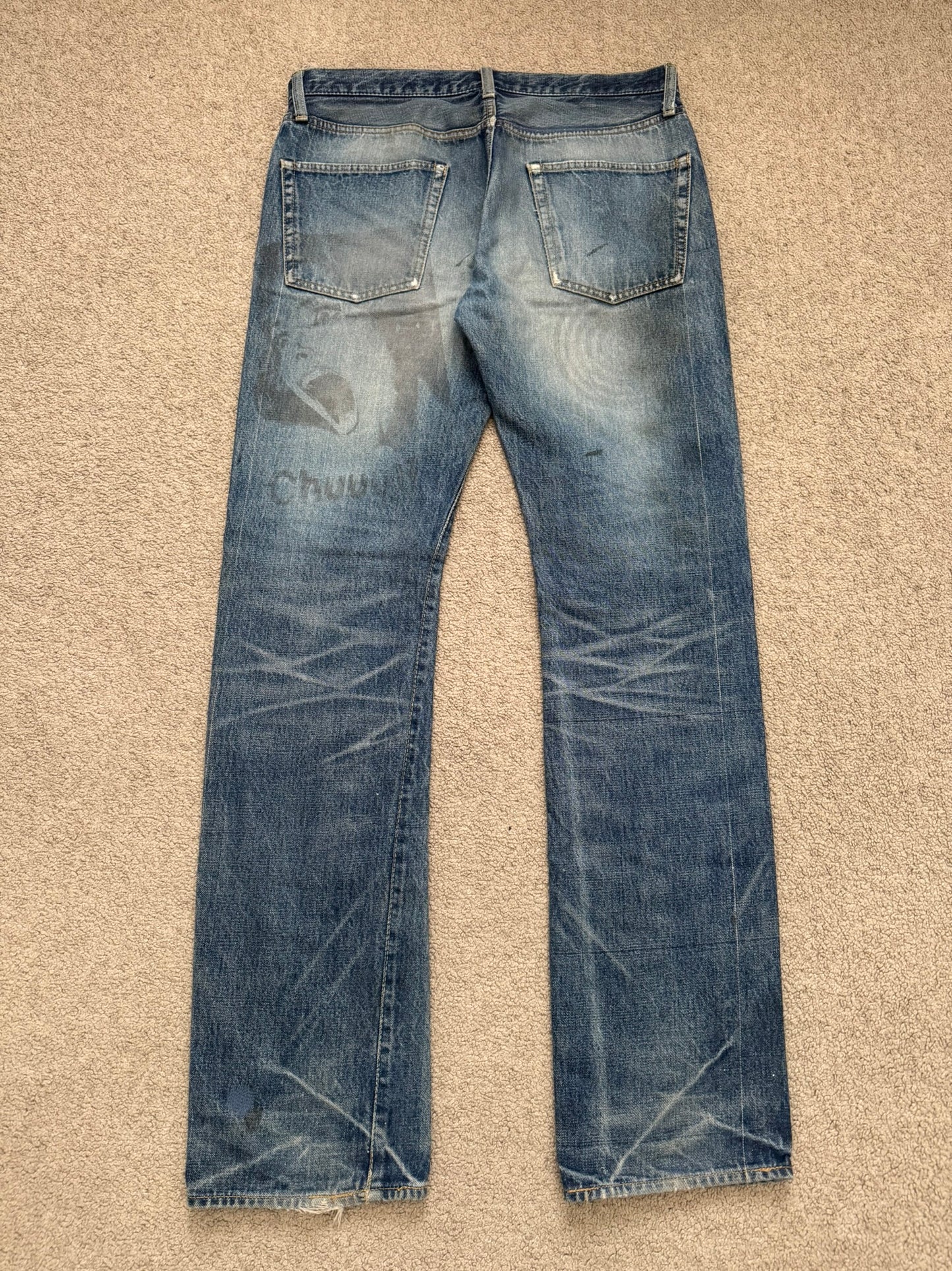 SS06 Undercover "T" Chuuut Washed Denim Jeans