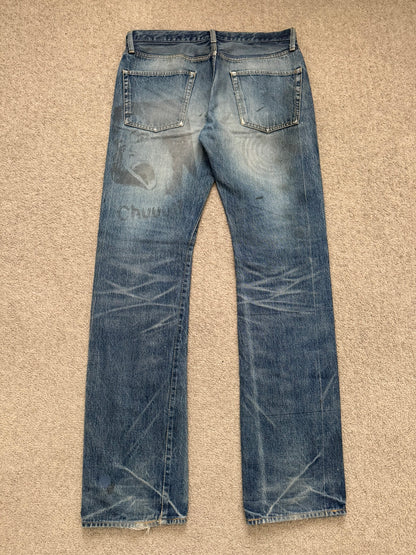 SS06 Undercover "T" Chuuut Washed Denim Jeans