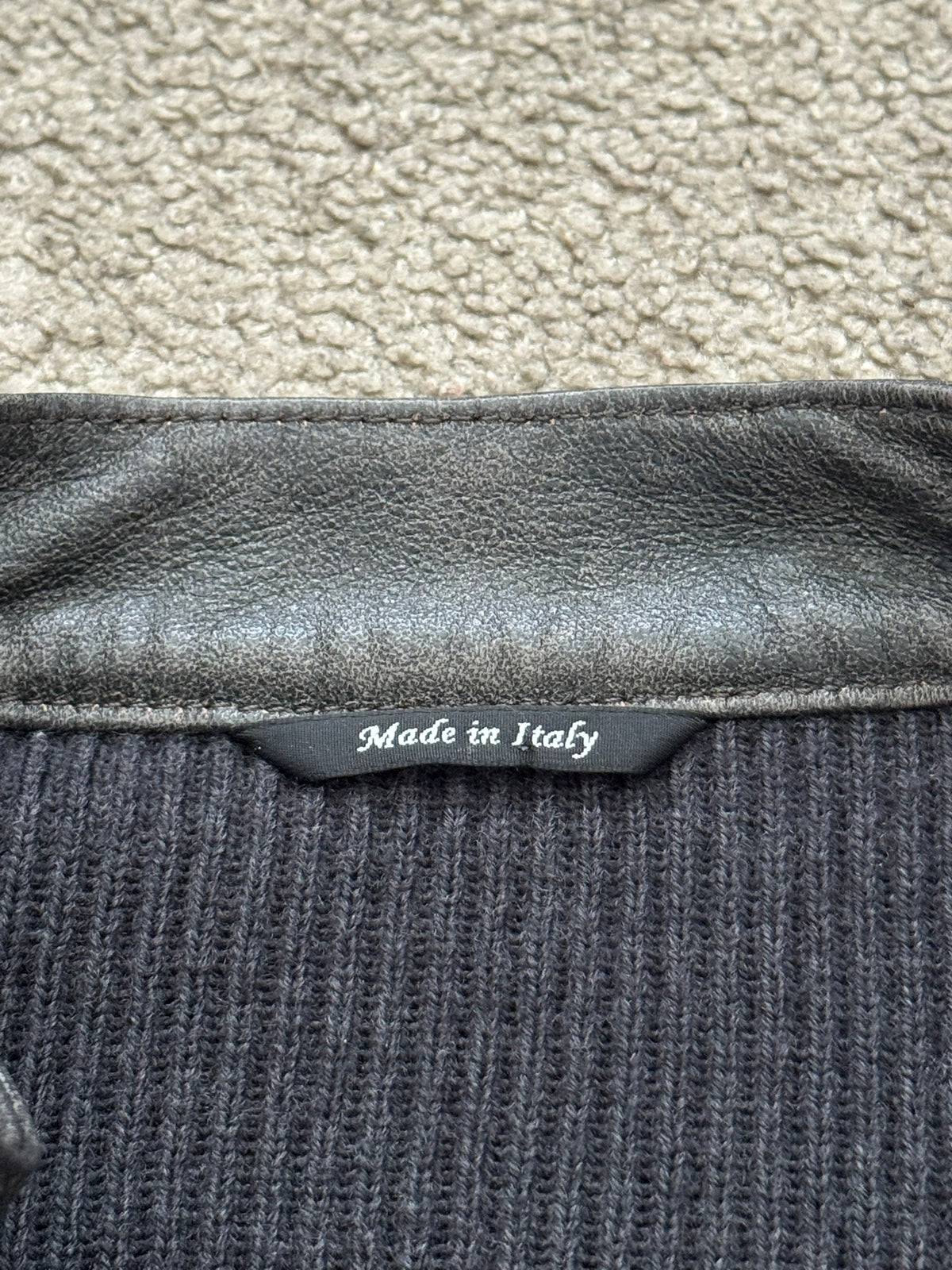 FW15 Maison Margiela 5 Zip Hybrid Wool Leather Biker Jacket