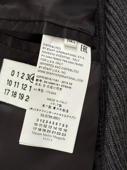FW15 Maison Margiela 5 Zip Hybrid Wool Leather Biker Jacket