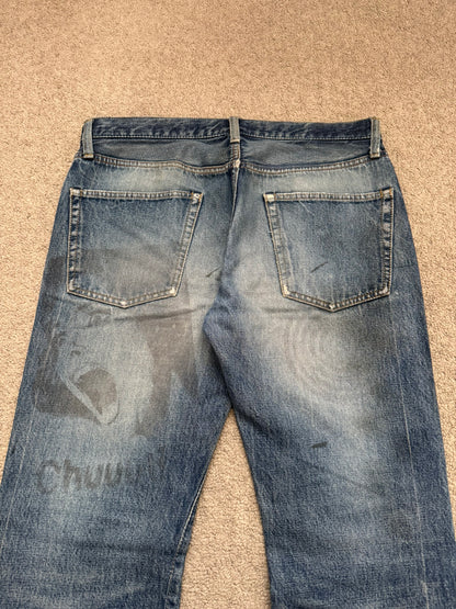 SS06 Undercover "T" Chuuut Washed Denim Jeans