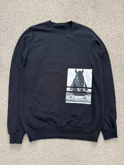 FW15 Rick Owens DRKSHDW "Sphinx" Horse Patch Sweatshirt