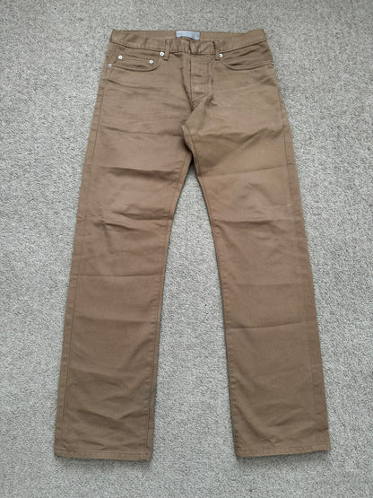 SS06 Dior Homme by Hedi Slimane Beige Whiskered Denim Jeans