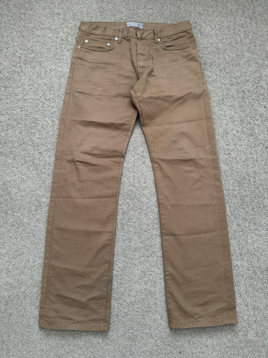 SS06 Dior Homme by Hedi Slimane Beige Whiskered Denim Jeans