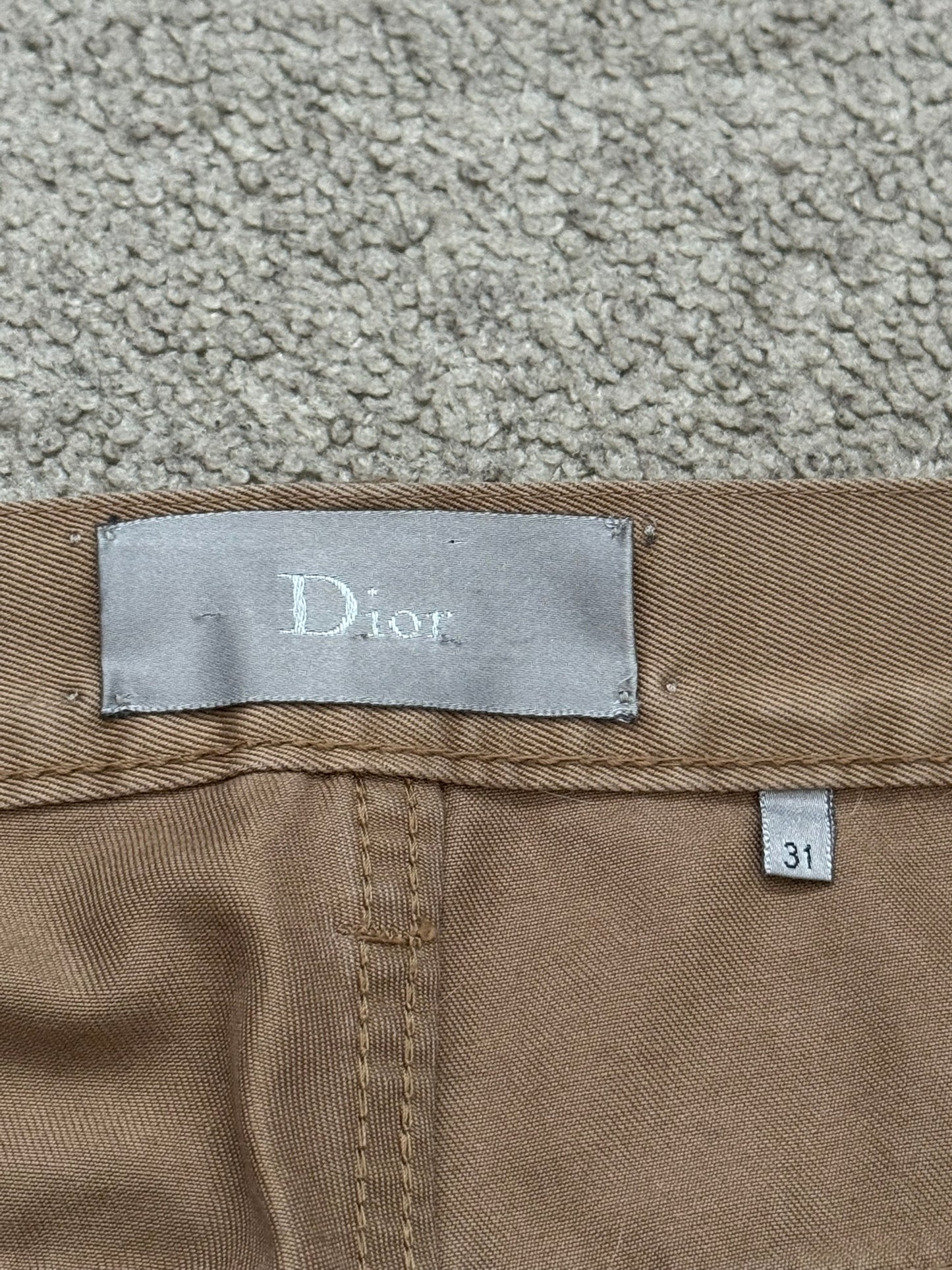SS06 Dior Homme by Hedi Slimane Beige Whiskered Denim Jeans