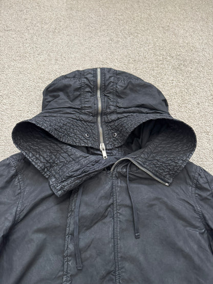 FW10 Rick Owens DRKSHDW Waxed Exploder Hooded Bomber Jacket