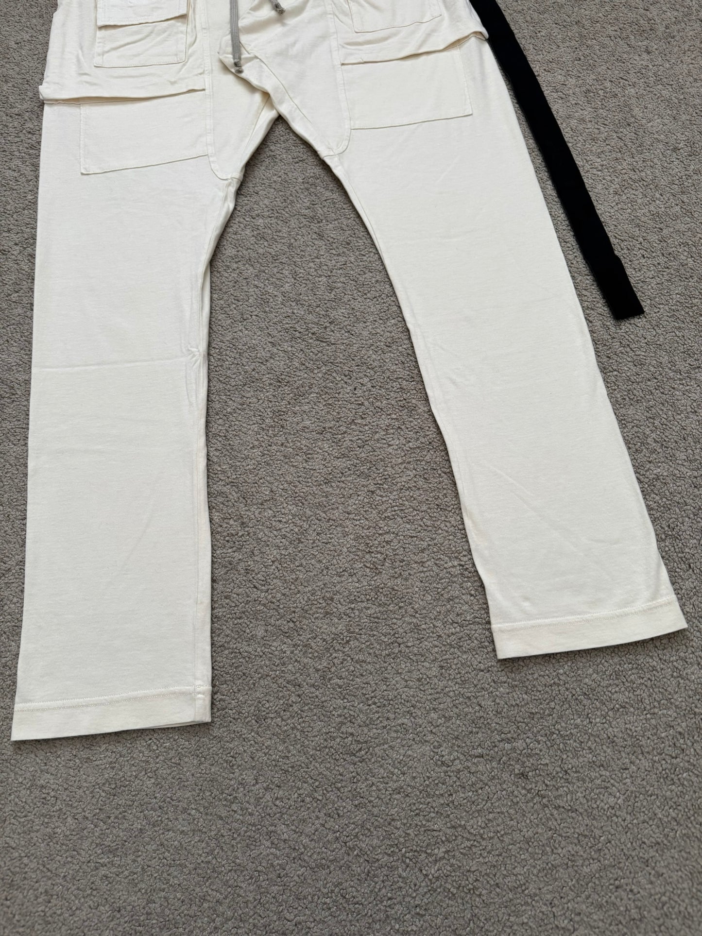 New SS22 Rick Owens DRKSHDW Cream Creatch Cargo Sweatpants