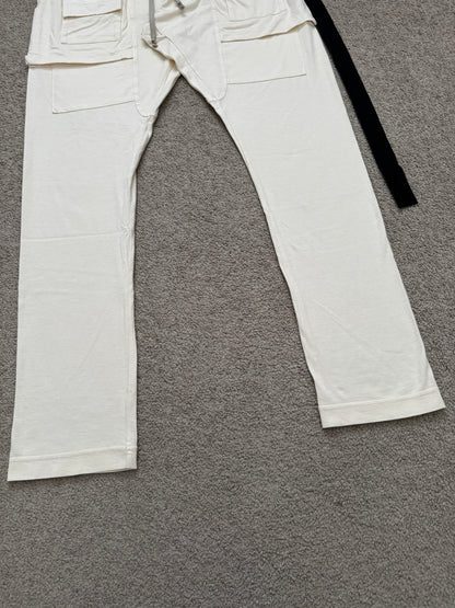 New SS22 Rick Owens DRKSHDW Cream Creatch Cargo Sweatpants