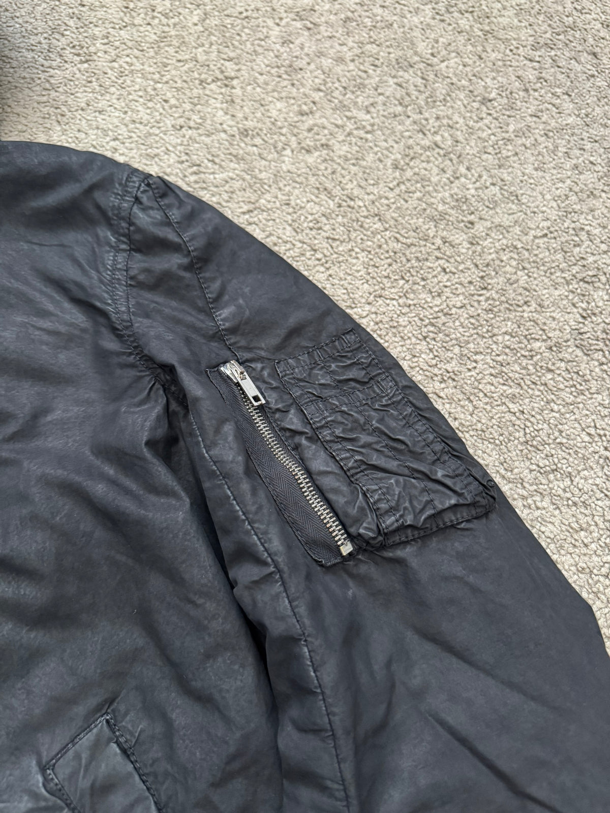 FW10 Rick Owens DRKSHDW Waxed Exploder Hooded Bomber Jacket