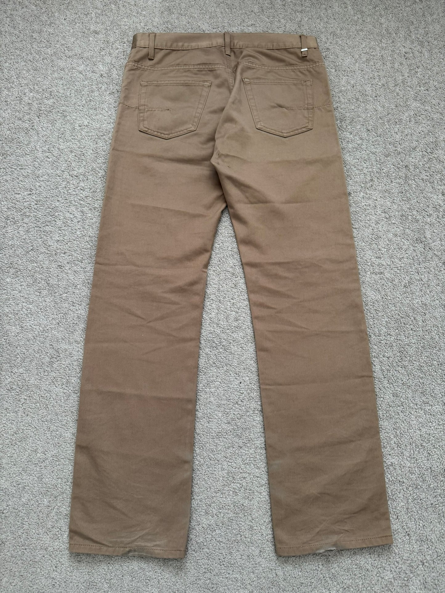 SS06 Dior Homme by Hedi Slimane Beige Whiskered Denim Jeans