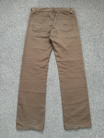SS06 Dior Homme by Hedi Slimane Beige Whiskered Denim Jeans