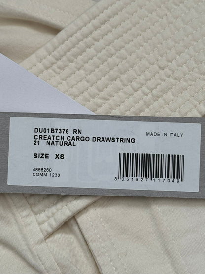 New SS22 Rick Owens DRKSHDW Cream Creatch Cargo Sweatpants
