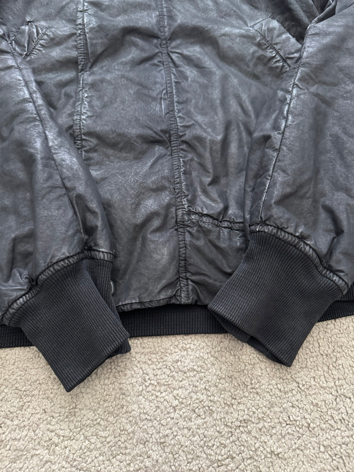 FW10 Rick Owens DRKSHDW Waxed Exploder Hooded Bomber Jacket