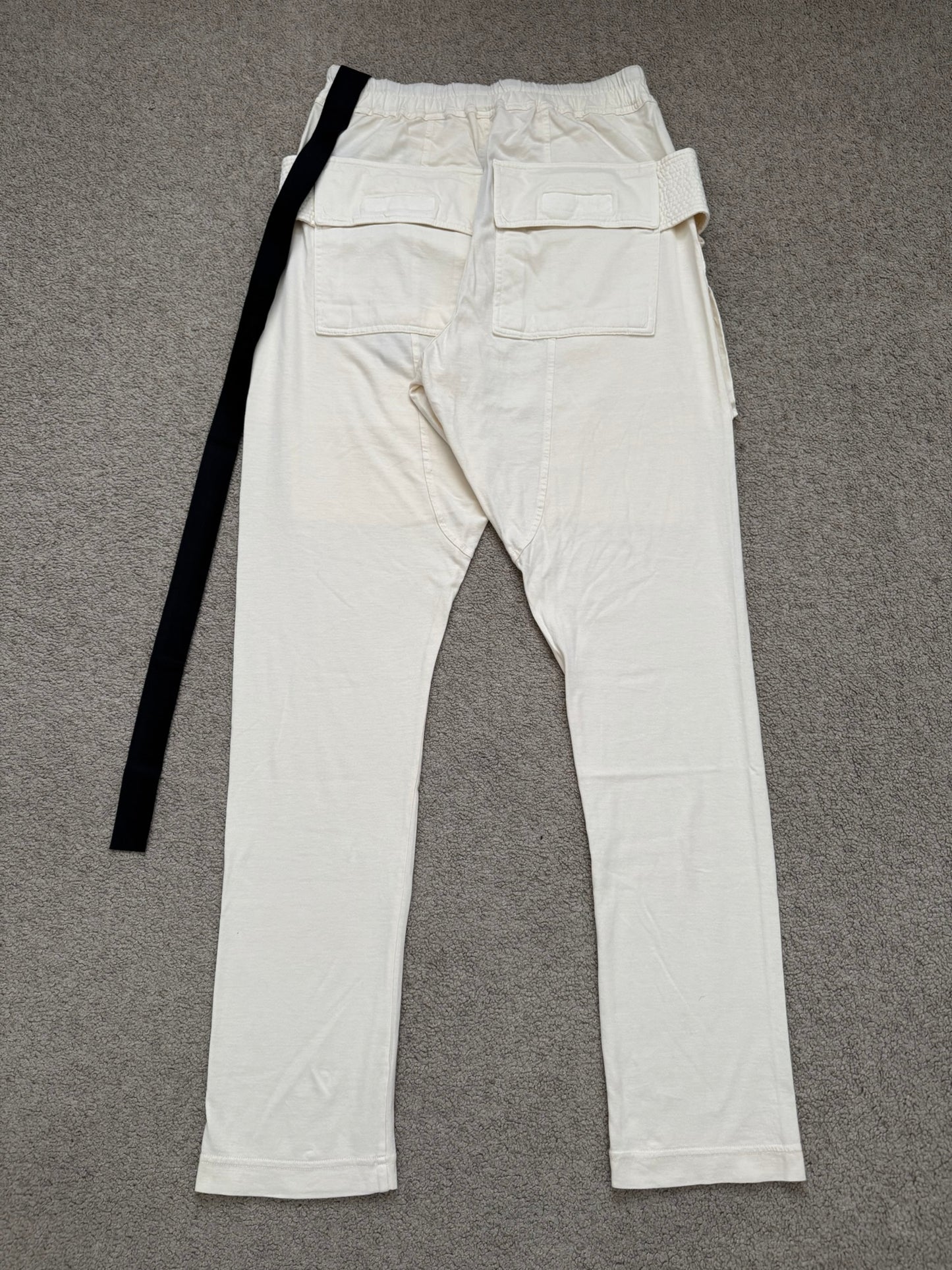 New SS22 Rick Owens DRKSHDW Cream Creatch Cargo Sweatpants