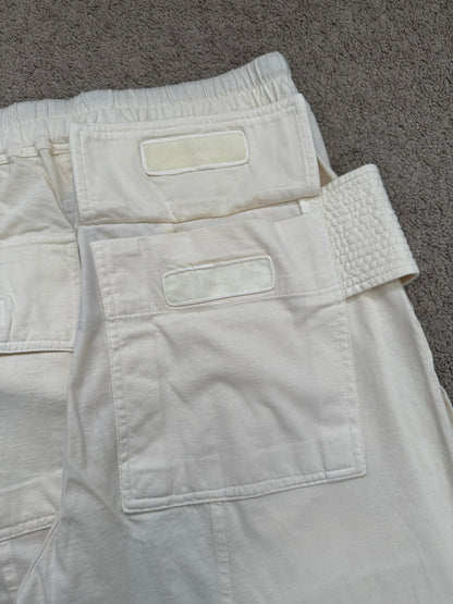 New SS22 Rick Owens DRKSHDW Cream Creatch Cargo Sweatpants