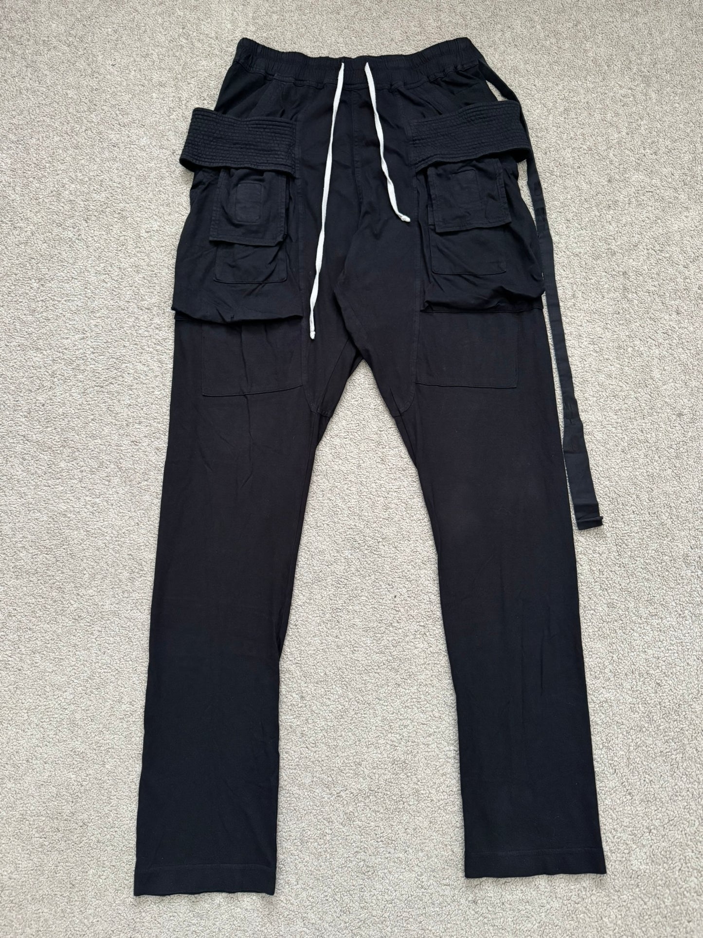 SS22 Rick Owens DRKSHDW Black Creatch Cargo Sweatpants