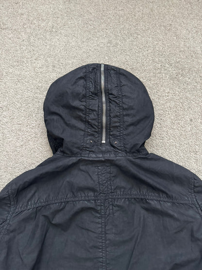 FW10 Rick Owens DRKSHDW Waxed Exploder Hooded Bomber Jacket