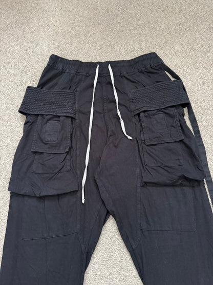 SS22 Rick Owens DRKSHDW Black Creatch Cargo Sweatpants
