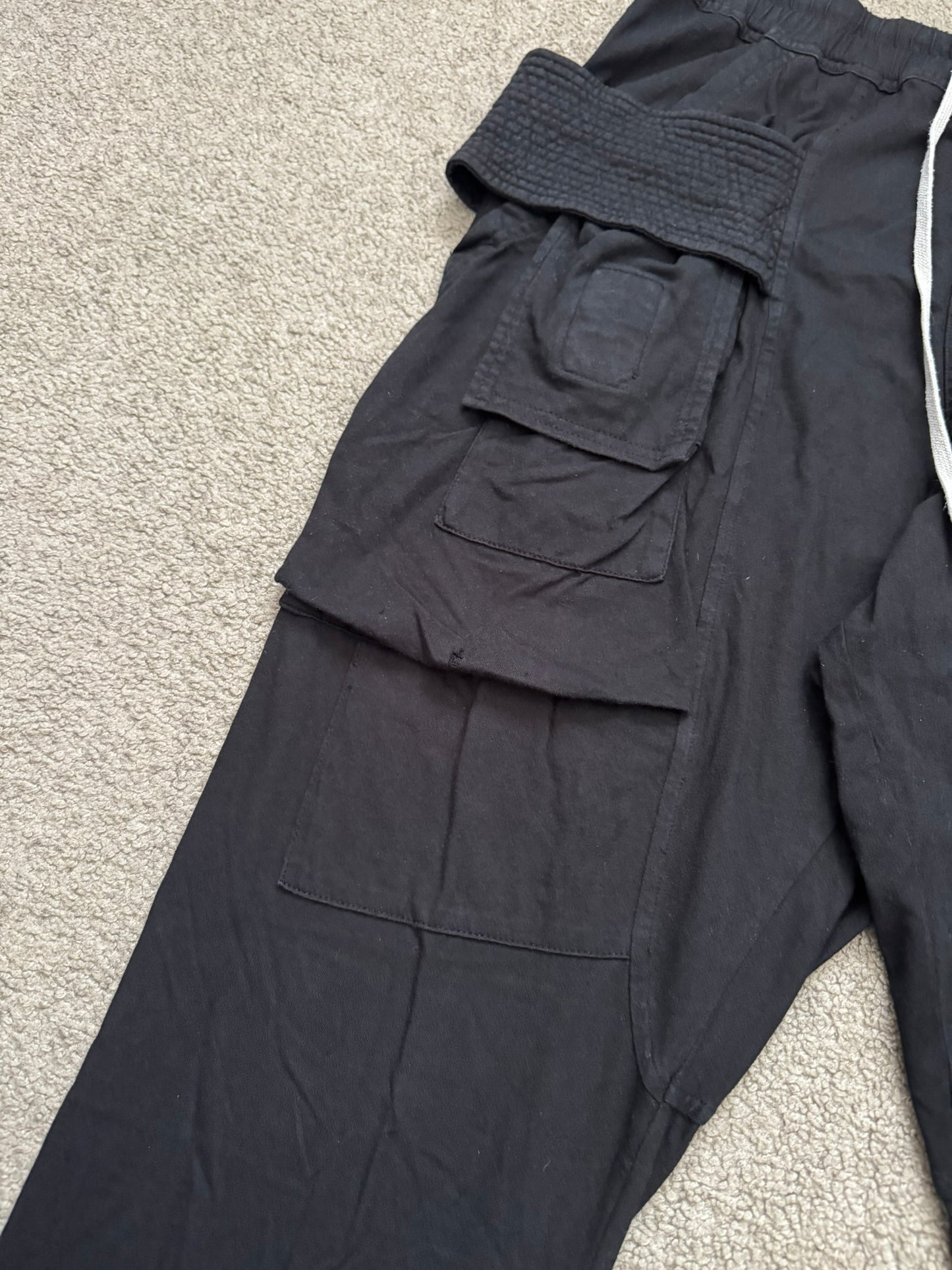 SS22 Rick Owens DRKSHDW Black Creatch Cargo Sweatpants