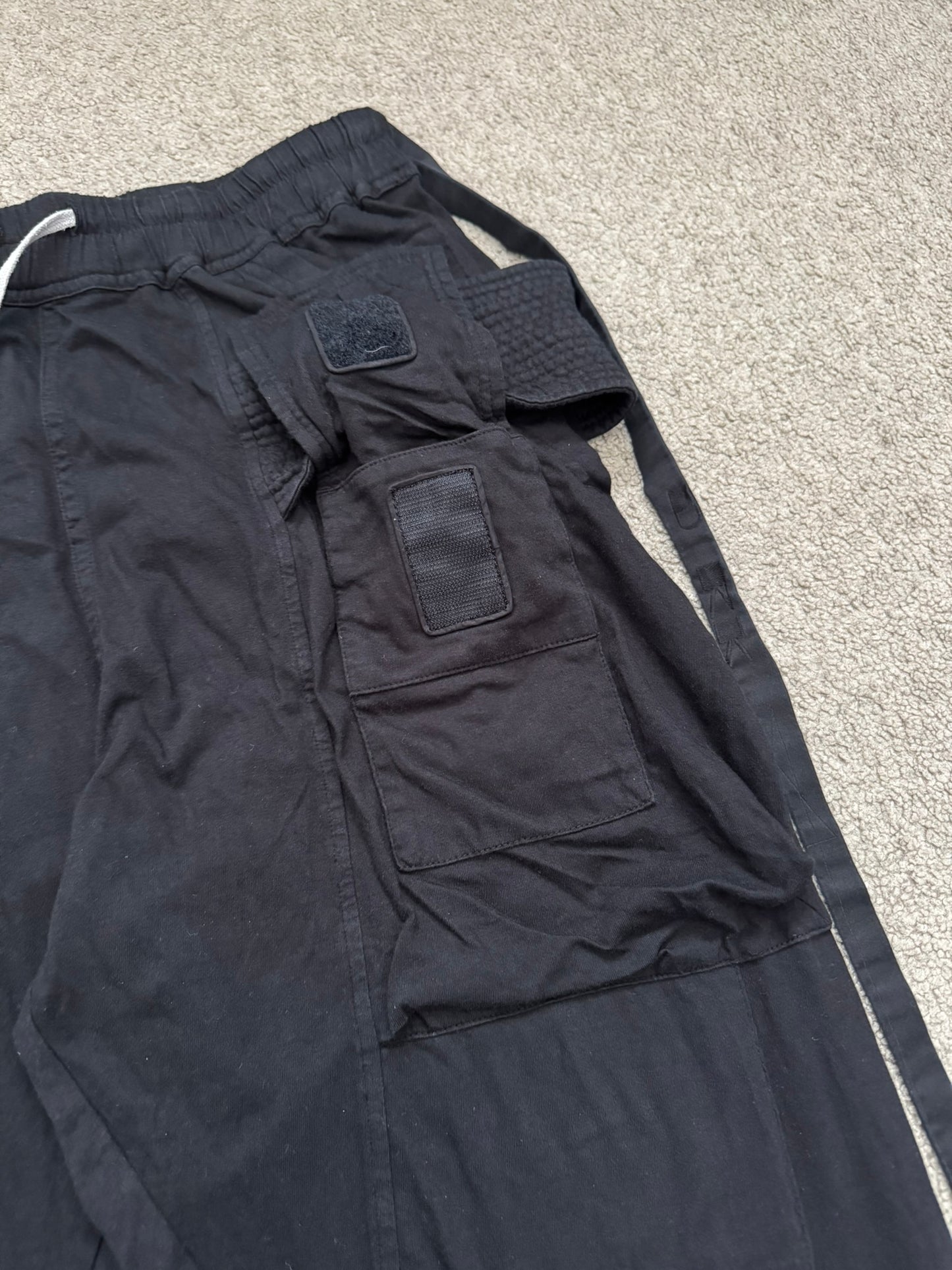 SS22 Rick Owens DRKSHDW Black Creatch Cargo Sweatpants