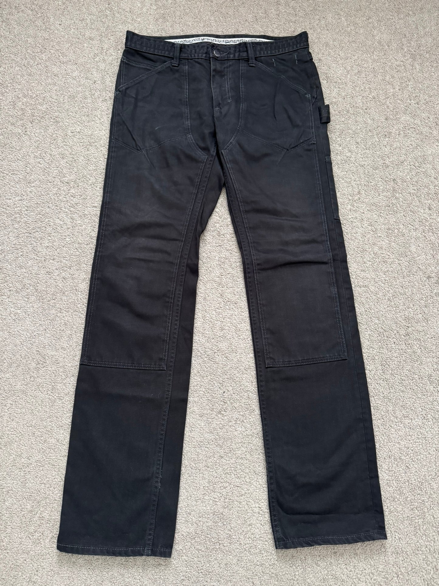SS09 Number (N)ine Black Double Knee Crying Heart Denim Jeans