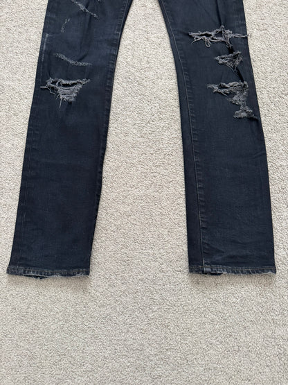 FW15 Saint Laurent by Hedi Slimane Scab Crash Distressed D02 Denim Jeans