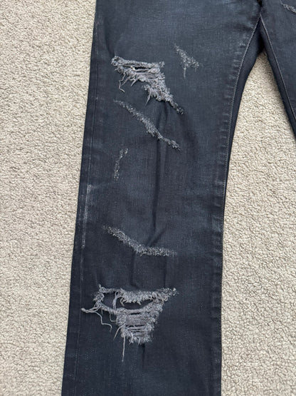 FW15 Saint Laurent by Hedi Slimane Scab Crash Distressed D02 Denim Jeans