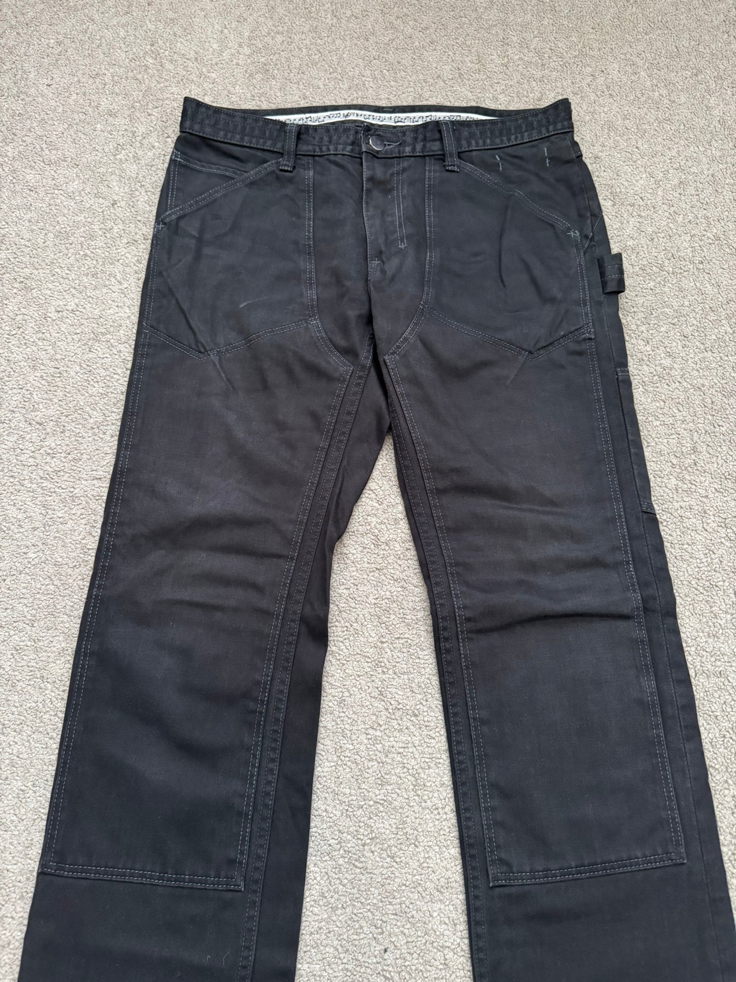 SS09 Number (N)ine Black Double Knee Crying Heart Denim Jeans