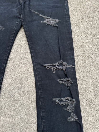 FW15 Saint Laurent by Hedi Slimane Scab Crash Distressed D02 Denim Jeans