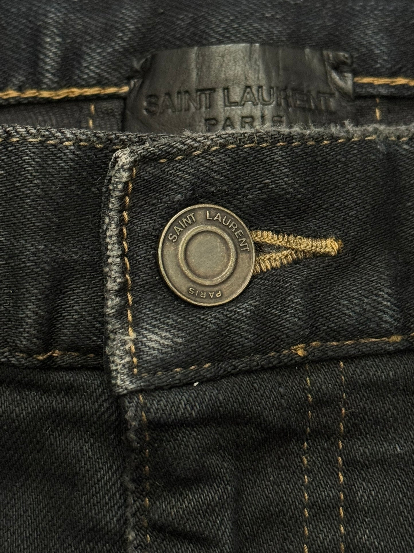 FW15 Saint Laurent by Hedi Slimane Scab Crash Distressed D02 Denim Jeans