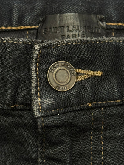 FW15 Saint Laurent by Hedi Slimane Scab Crash Distressed D02 Denim Jeans