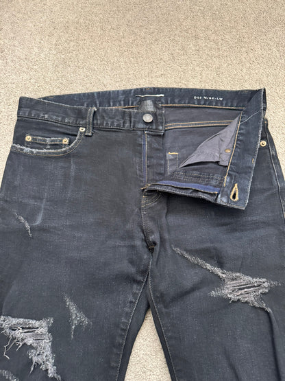 FW15 Saint Laurent by Hedi Slimane Scab Crash Distressed D02 Denim Jeans