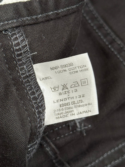 SS09 Number (N)ine Black Double Knee Crying Heart Denim Jeans