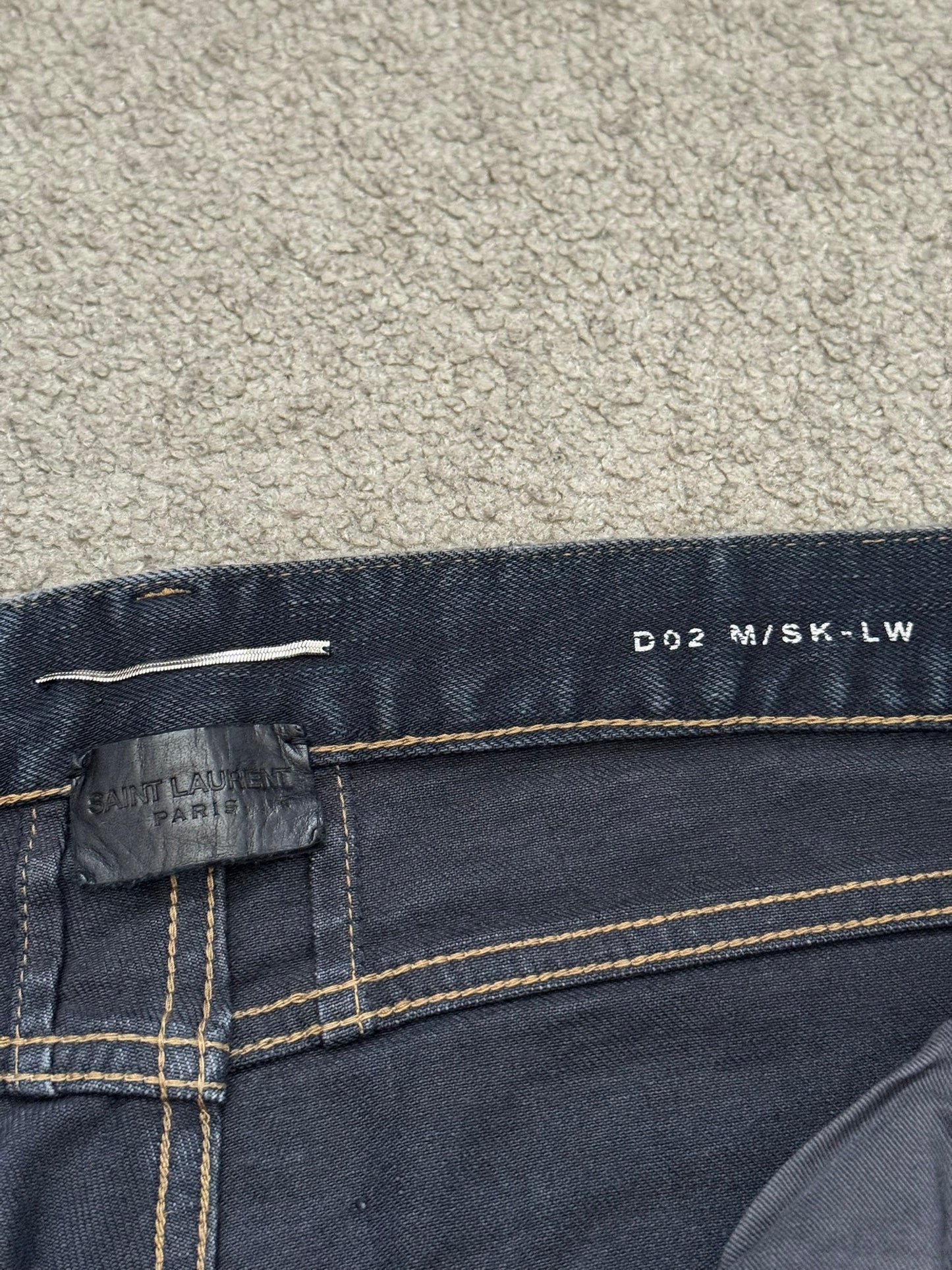 FW15 Saint Laurent by Hedi Slimane Scab Crash Distressed D02 Denim Jeans
