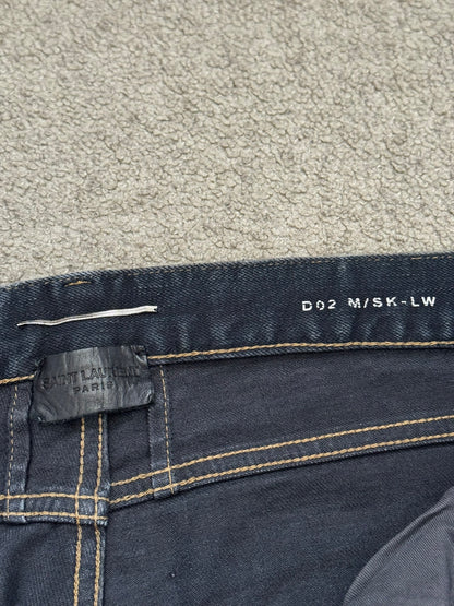 FW15 Saint Laurent by Hedi Slimane Scab Crash Distressed D02 Denim Jeans
