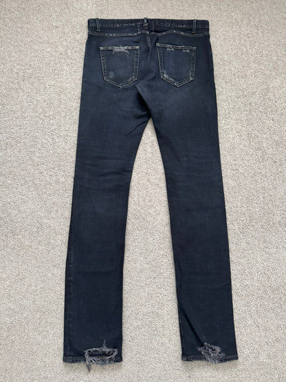 FW15 Saint Laurent by Hedi Slimane Scab Crash Distressed D02 Denim Jeans