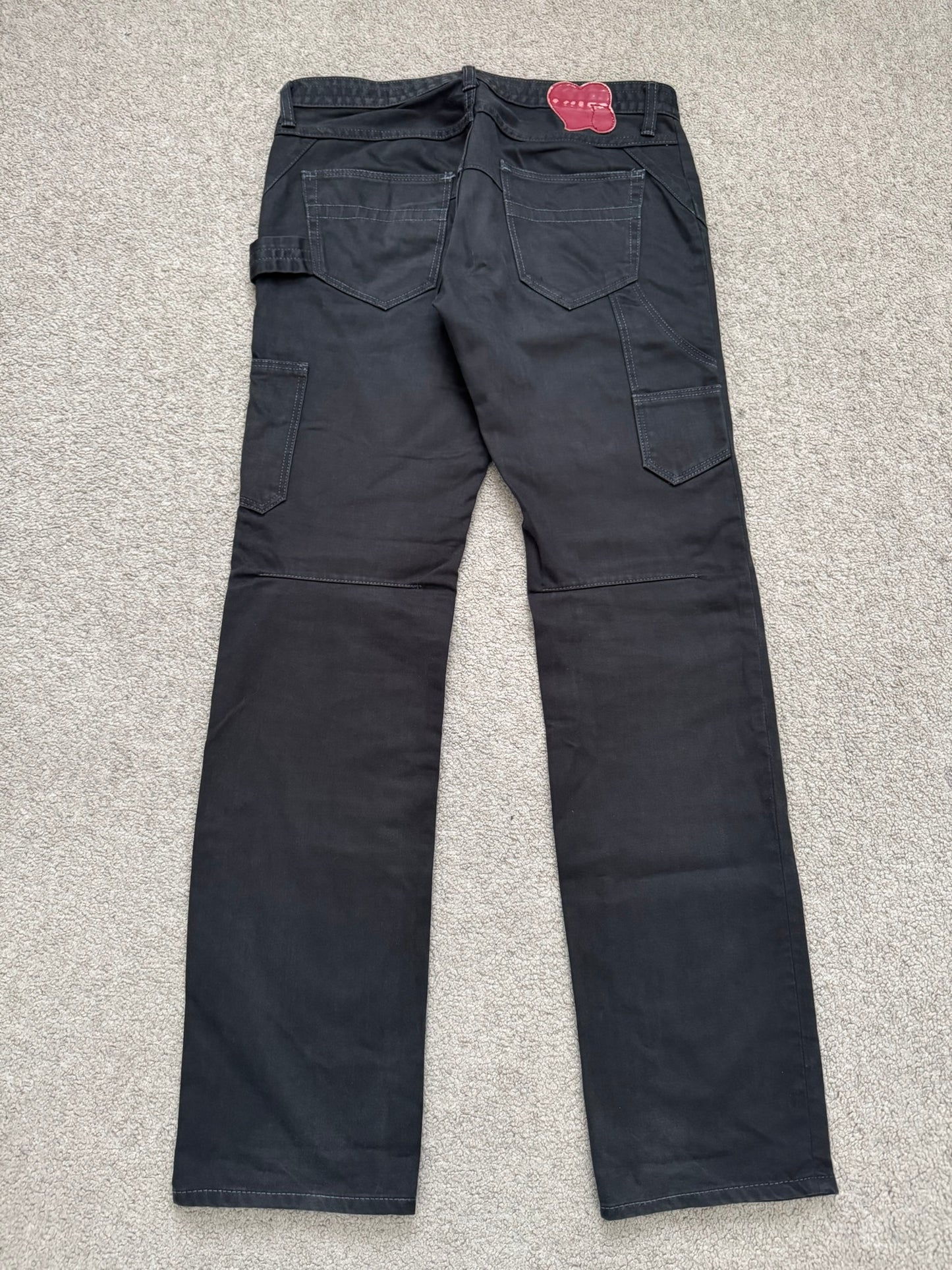 SS09 Number (N)ine Black Double Knee Crying Heart Denim Jeans