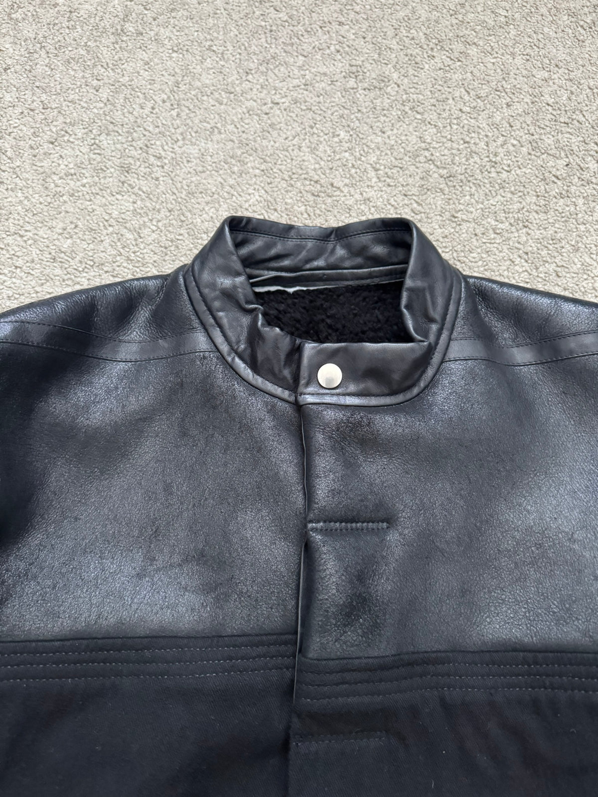 FW12 Rick Owens Runway Lamb Leather Moleskin Worker Jacket