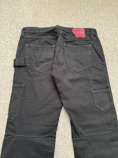 SS09 Number (N)ine Black Double Knee Crying Heart Denim Jeans