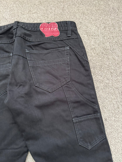 SS09 Number (N)ine Black Double Knee Crying Heart Denim Jeans