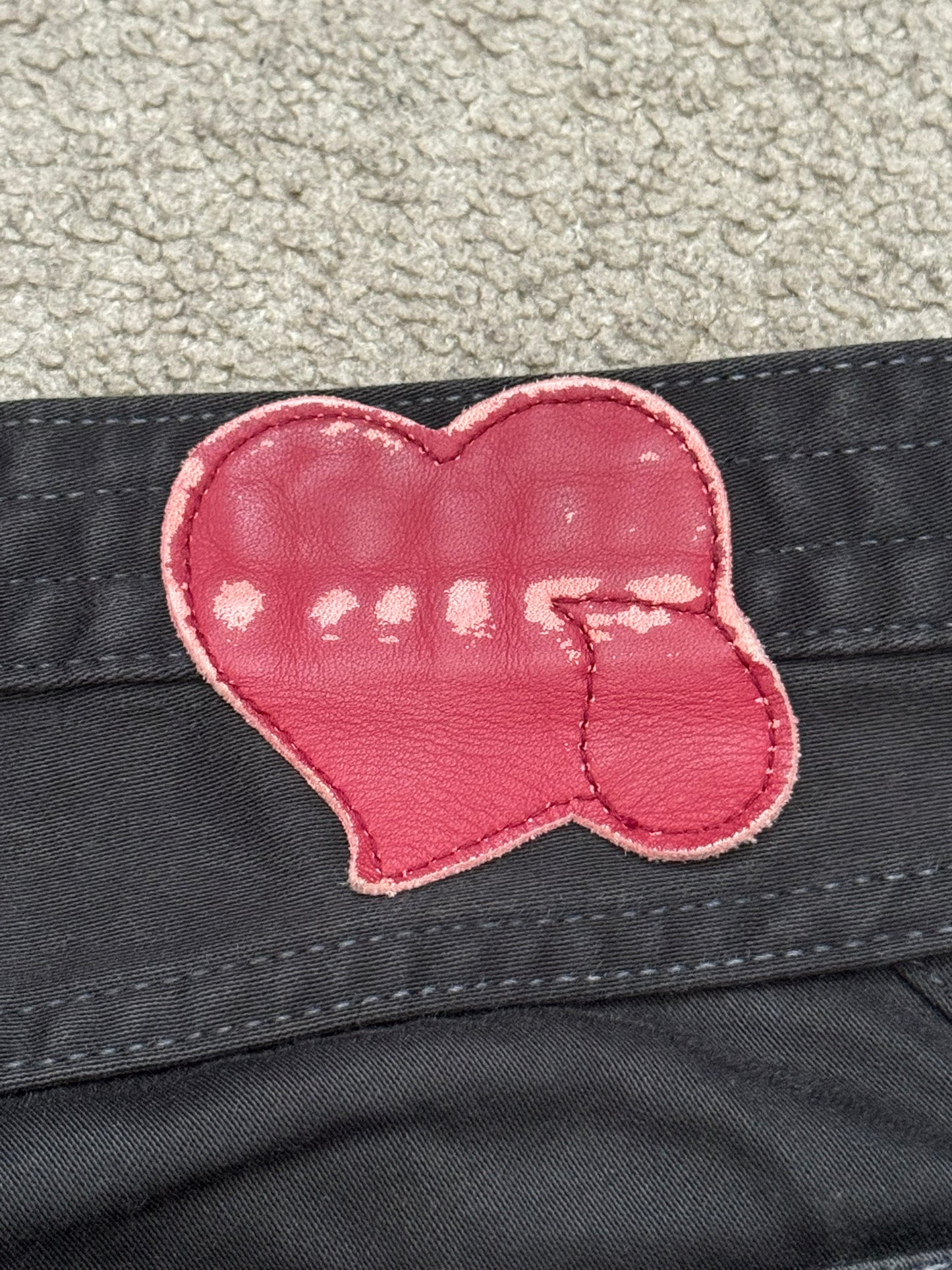 SS09 Number (N)ine Black Double Knee Crying Heart Denim Jeans