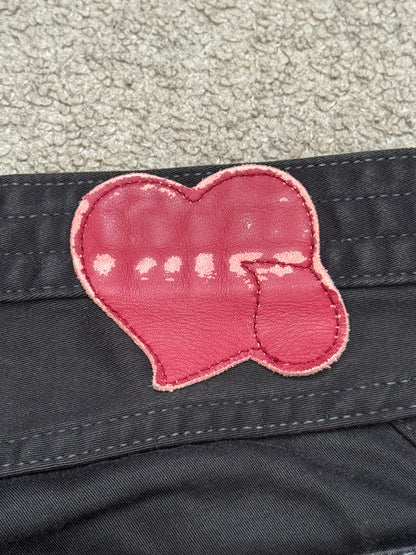 SS09 Number (N)ine Black Double Knee Crying Heart Denim Jeans