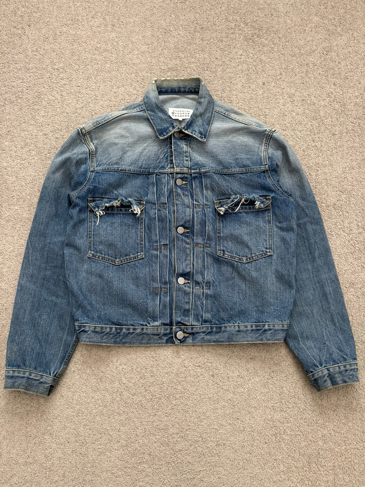 SS21 Maison Margiela Cropped Distressed Denim Jacket