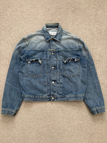 SS21 Maison Margiela Cropped Distressed Denim Jacket