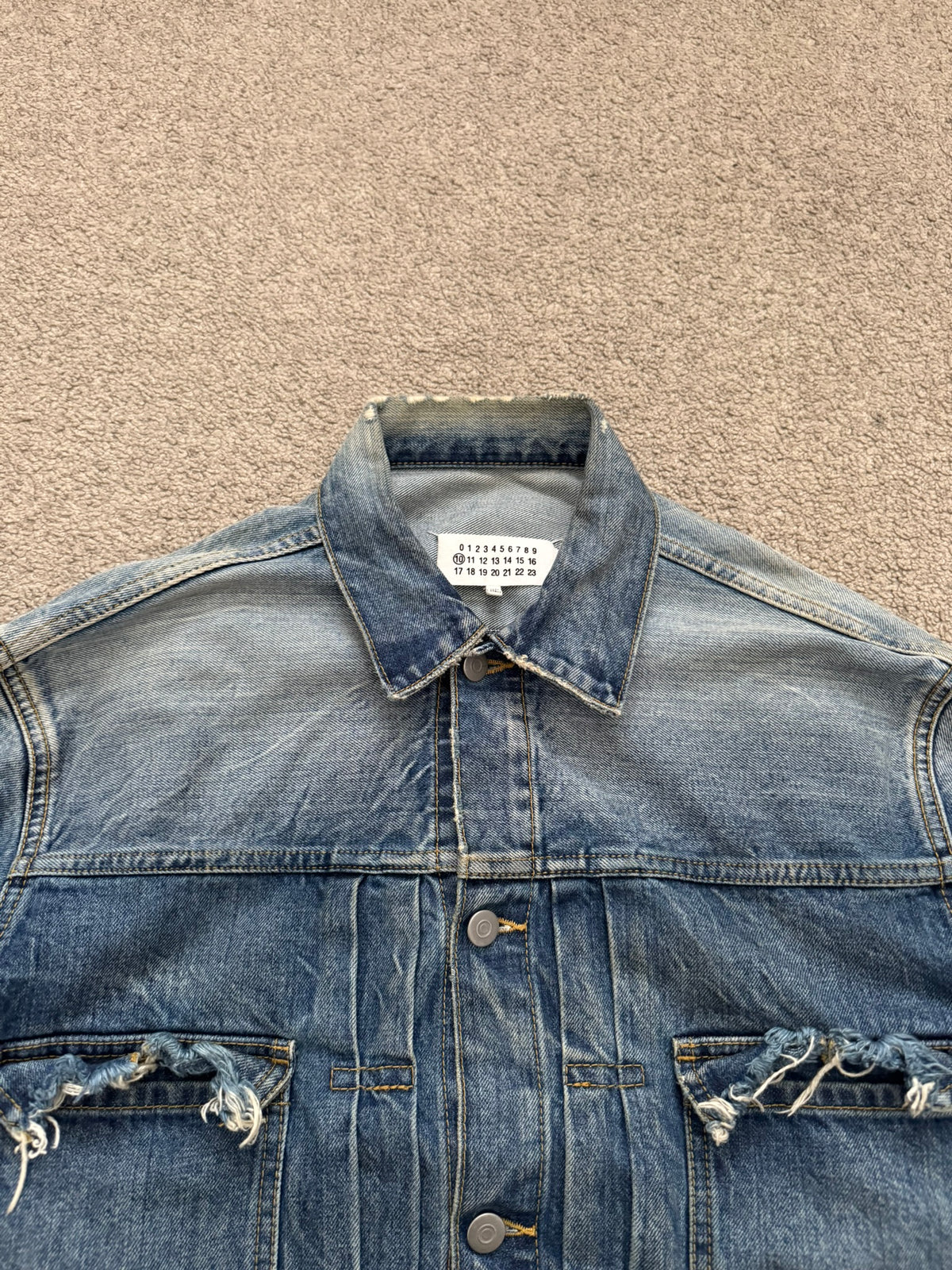SS21 Maison Margiela Cropped Distressed Denim Jacket